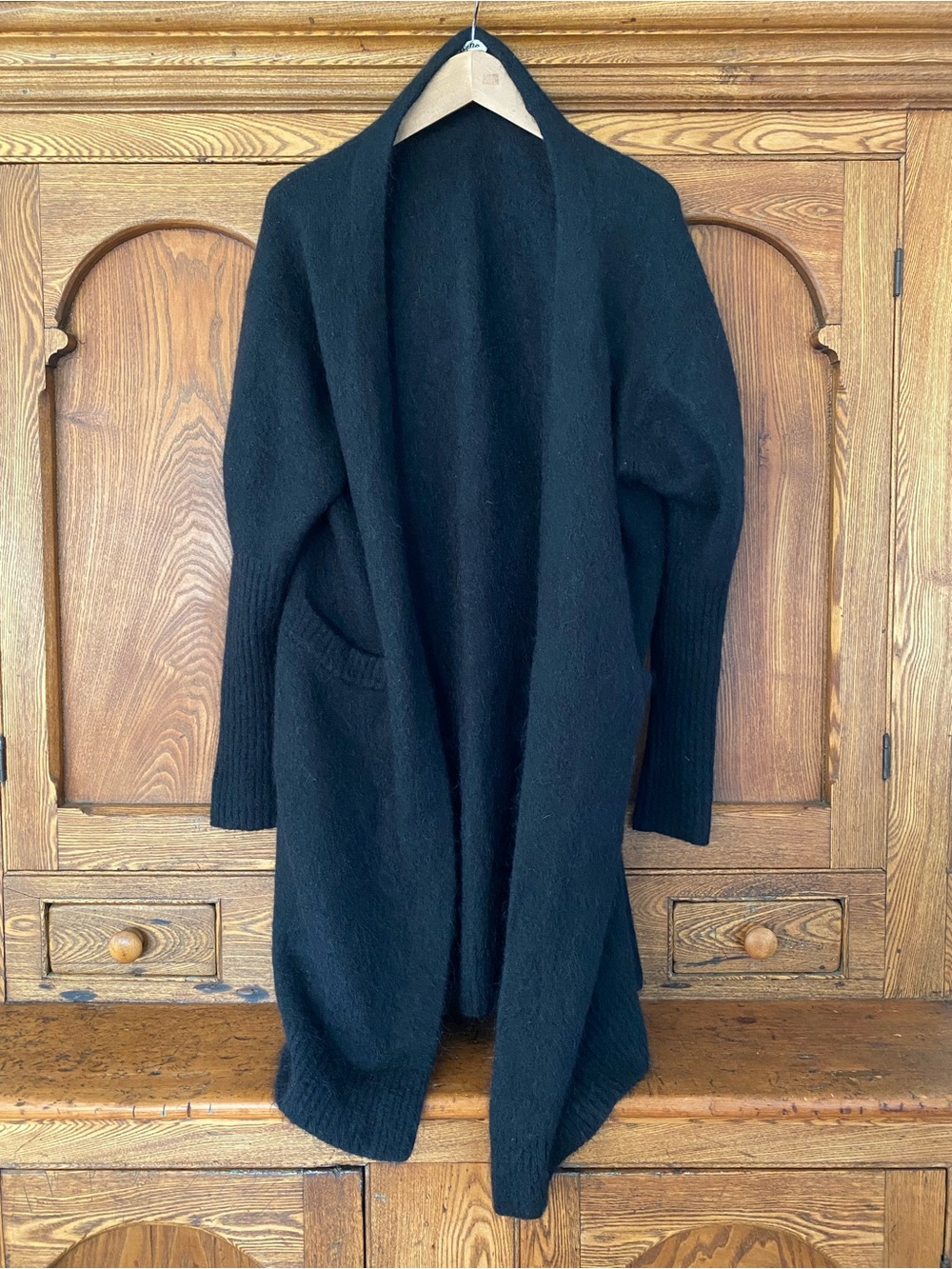 Acne Studios Raya long cardigan sweater M black mohair wool oversize